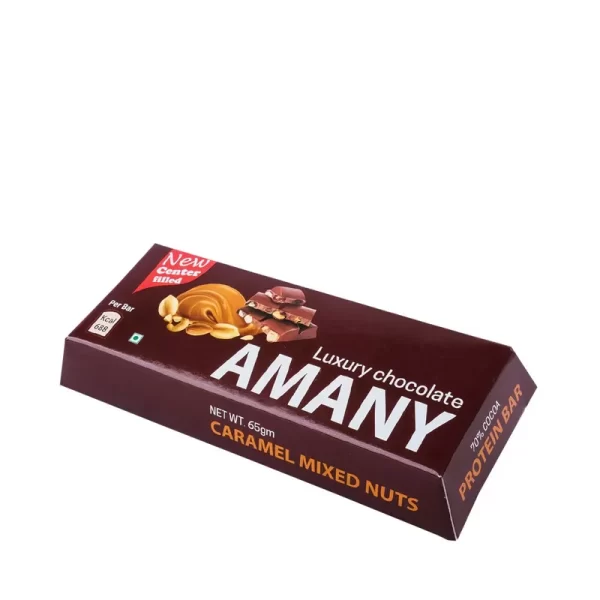 Amany Luxury Chocolate Bar Caramel Mixed Nuts 65 gm