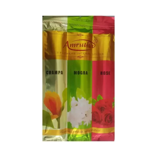 Amrutha 3 Flowers Incense Sticks (Agarbatti) 135 gm