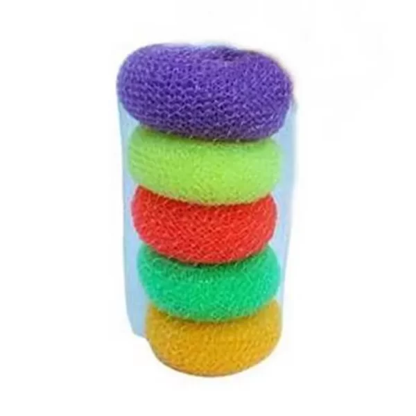 Dish Washing Plastic Sponge Multi Color 5 pcs