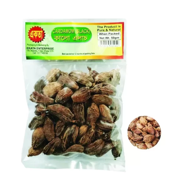 Ekata Black Cardamom (Kalo Elachi) 50 gm