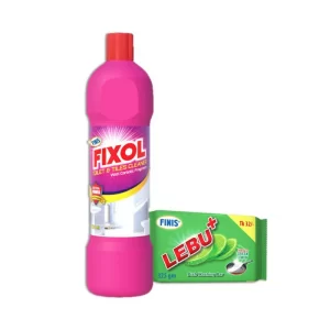 Fixol Toilet & Tiles Cleaner (Free 325 gm Dishwashing Bar) 1 ltr
