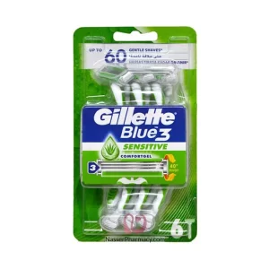 Gillette Blue3 Sensitive Disposable Razors 6 pcs
