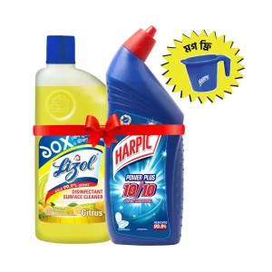 Harpic Liquid Toilet Cleaner 750 ml & Lizol Citrus Floor Cleaner 500 ml (Free Mug) 2 pcs