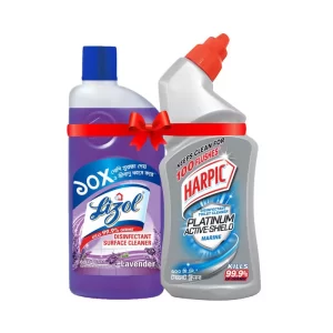 Harpic Platinum Toilet Cleaner 500 ml & Lizol Lavender Floor Cleaner 500 ml (Combo Offer) 2 pcs