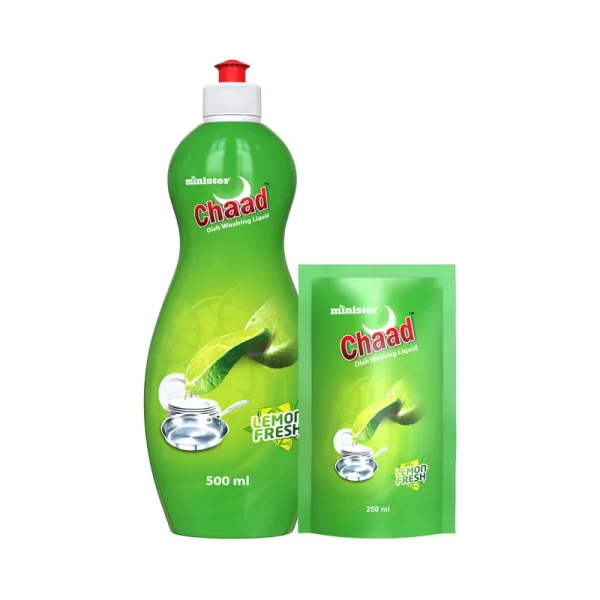 Minister Chaad Dish washing Liquid Lemon Fresh (Free Refil Pack 250 ml) 500 ml