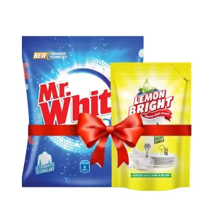 Mr. White Detergent Powder (Free Dishwash Refill) 1 kg
