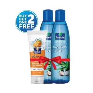 Parachute Aloe Vera Hair Oil 250 ml (Free Orange Face Wash Anti Pimple 50 gm) 2 pcs
