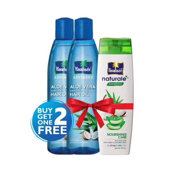 Parachute Aloe Vera Hair Oil 250 ml (Free Shampoo Nourishing Care 80 ml) 2 pcs