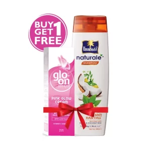 Parachute Naturale Anti Hair Fall Shampoo (Free Glo-On Pink Glow Cream 50 gm) 340 ml