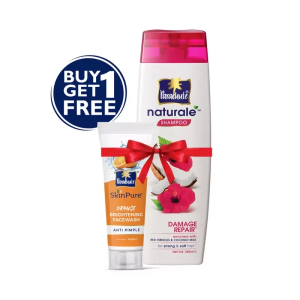 Parachute Naturale Damage Repair Shampoo (Free Anti Pimple Face Wash 50 gm) 340 ml