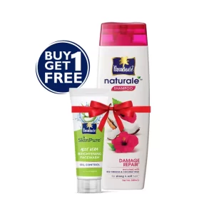 Parachute Naturale Damage Repair Shampoo (Free Oil Control Face Wash 50 gm) 340 ml
