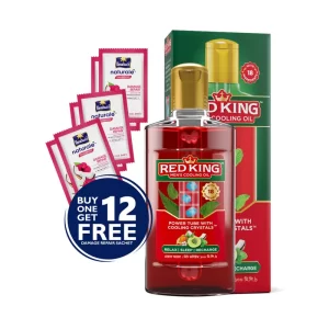 Red King Men's Cooling Oil (Free Damage Repair Shampoo 12 pcs) 100 ml