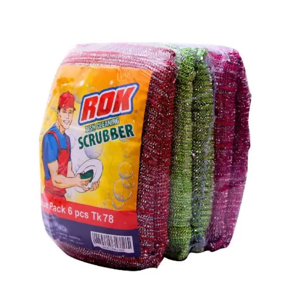 Rok Dishwash Scrubber (Buy 4 Get 2 Free) 6 pcs