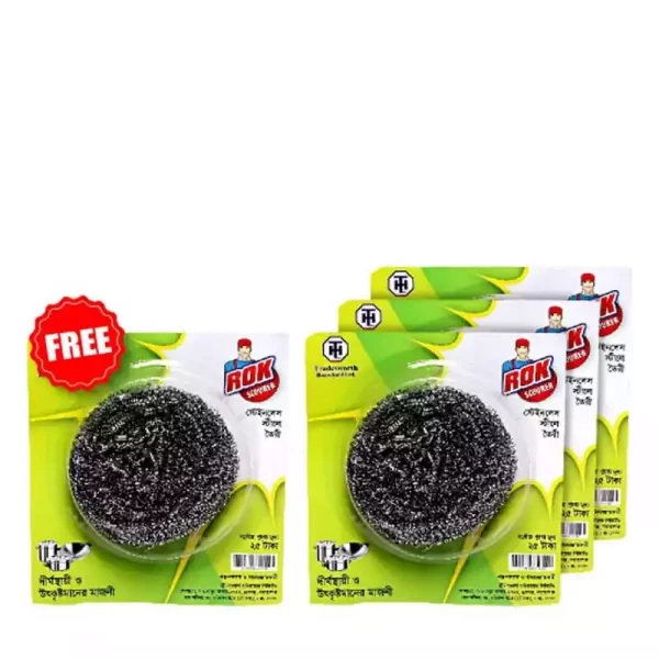 Rok Dishwashing Steel Scourer (Buy 3 Get 1 Free) 4 pcs