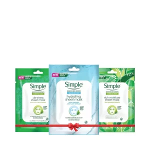Simple De-stress, Rich Moisture and Hydrating Sheet Mask (3x23ml) Combo Pack 3 pcs