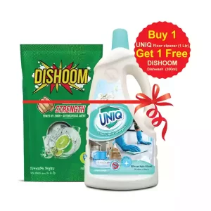 Uniq Floor Cleaner Jasmine (Free 300 ml Dishoom Dishwash) 1 ltr