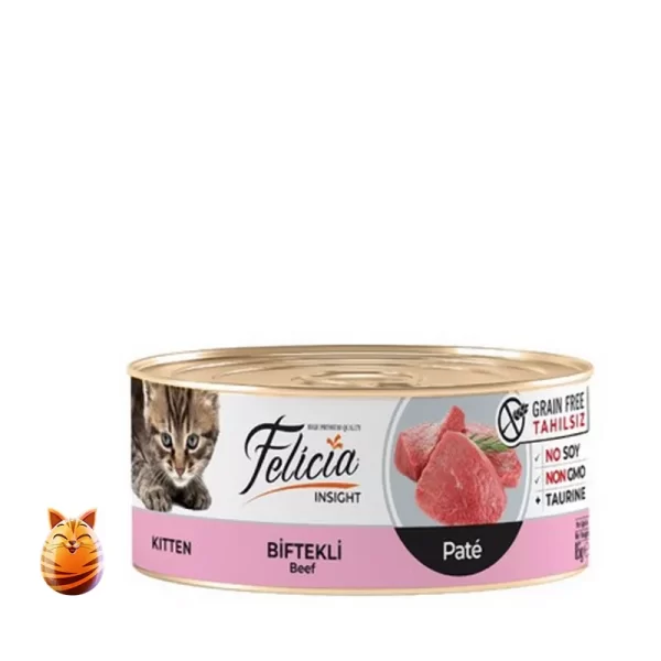 Felicia No Grain Cat Food Can Kitten Beef Pate 85 gm