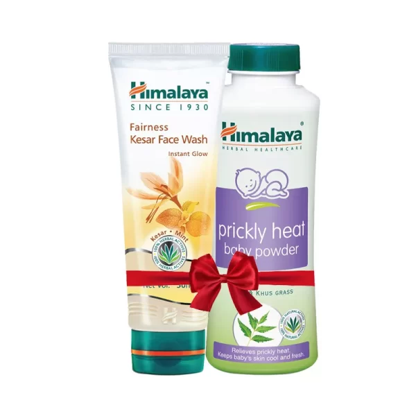 Himalaya Fairness Kesar Face Wash 50 ml & Prickly Heat Baby Powder 50 gm Combo pack