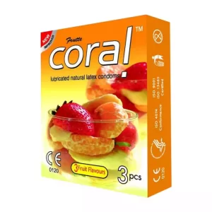 L8 Coral Frutte Natural Latex 3 Fruits Condom 3 pcs