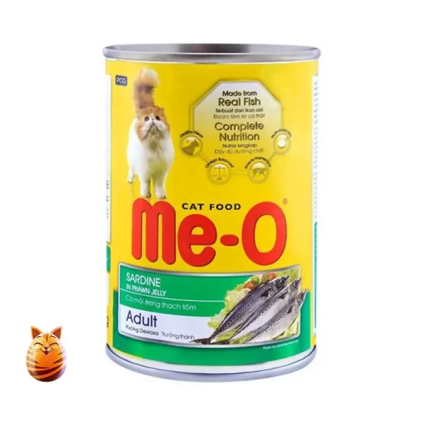 Me O Cat Food Adult Sardine Prawn Jelly Can 400 gm