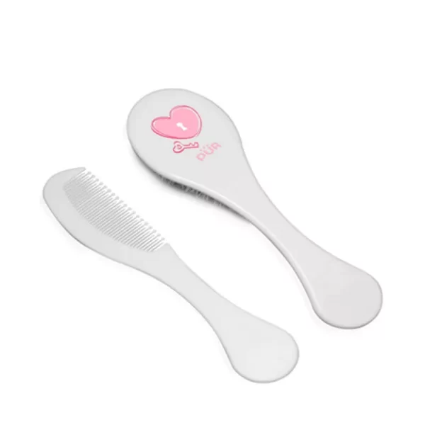 Pur Baby Brush & Comb (Pink) 1 set