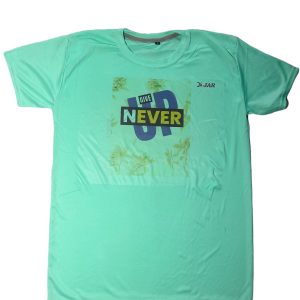 T SHIRT- BLUE- NEVER GIVE UP