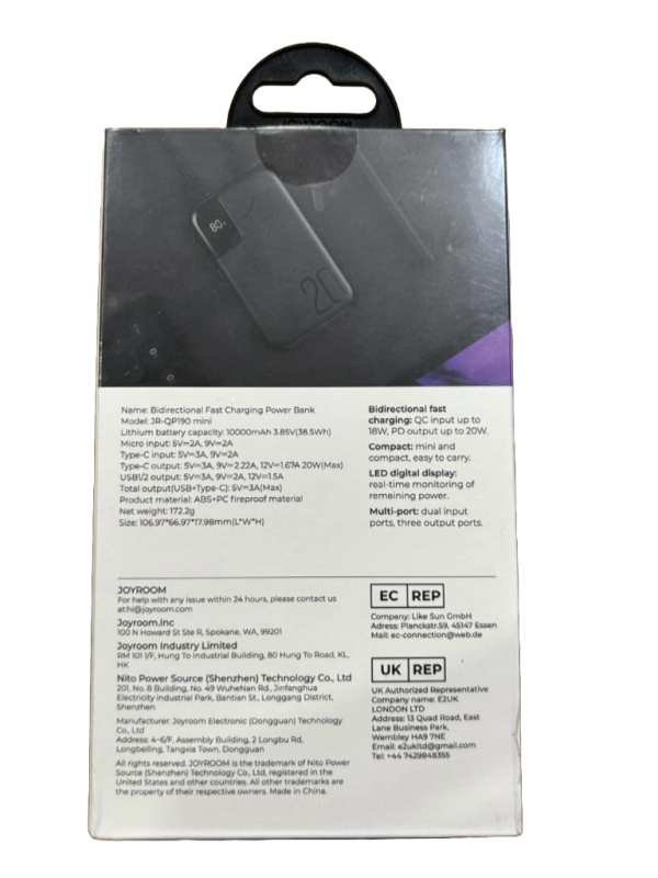 JOYROOM JR-QP190 Mini 10000mah 20W Power Bank - Image 5