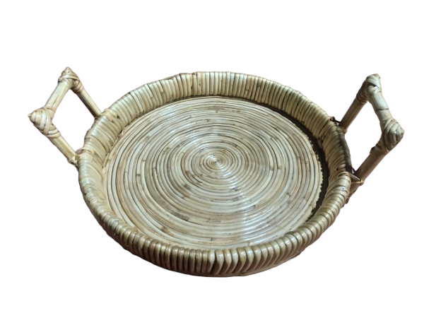 CANE TRAY WITH SQUIRE HANDLE